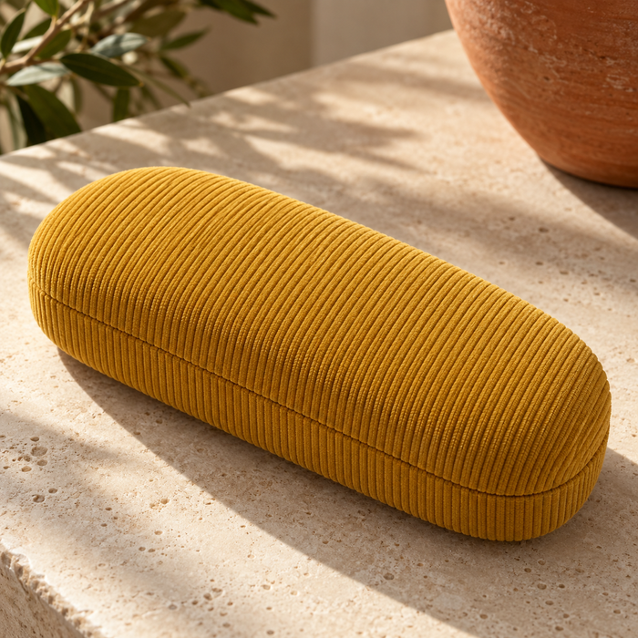 Ochre Ridge Eyeglass Case — AI-generated design illustration
