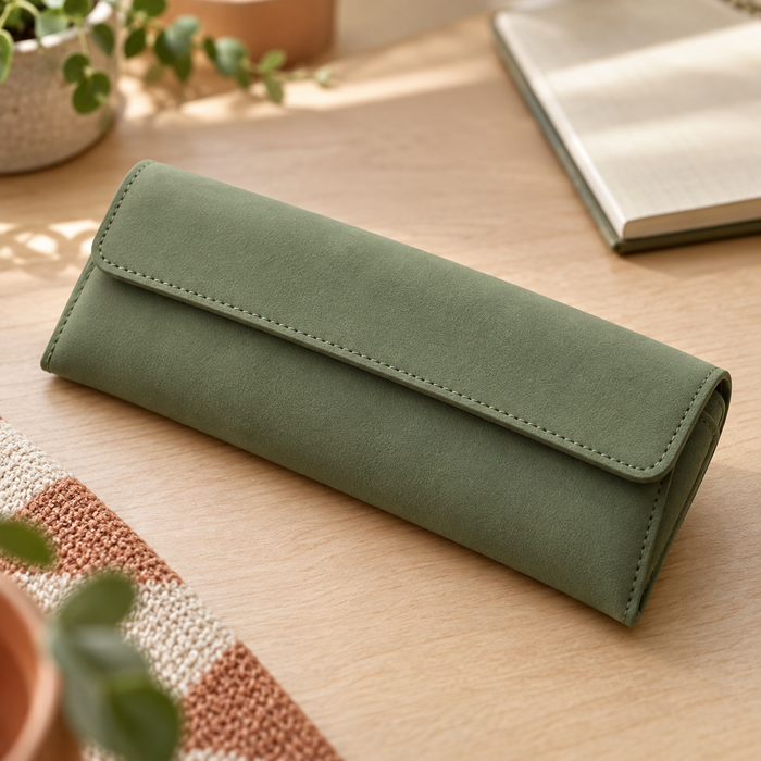 Sage Pocket Eyeglass Case — AI-generated design illustration